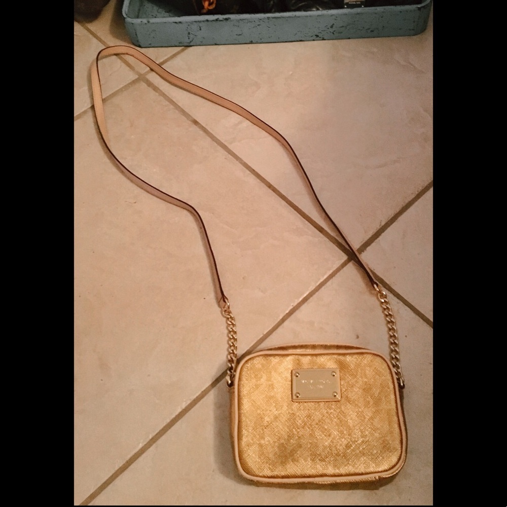 Michael Kors Gold Signature Metallic Crossbody